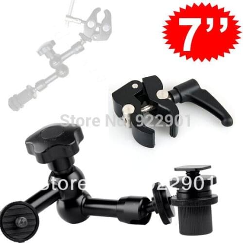 Promotion!! Hot new 7" Inch Articulating Magic Arm + small Super Clamp for LCD Monitor LED light free shipping + tracking number