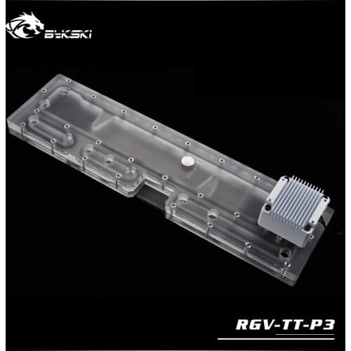 BYKSKI Acrylic Board Water Channel Solution use for ThermalTake/Tt Core P3 for CPU GPU Block/3PIN RGB/Instead of Reservoir