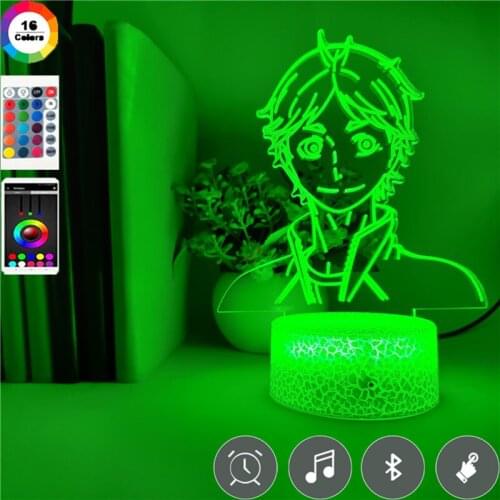 Acrylic LED Table Lamp 3D Night Light Anime Haikyuu Volleyball Junior Nightlight for Children Birthday Holiday Gifts Home Decor