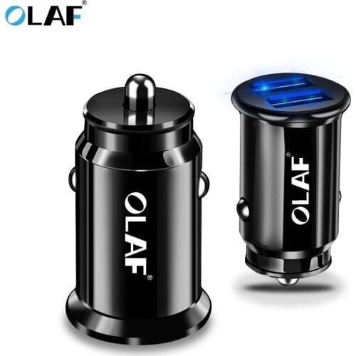 OLAF 5V 3.4A LED Dual USB Car Charger For Xiaomi/iphone X/Samsung s9/Huawei/ Car Charger Fast Car Phone Chargers GPS Car-charger