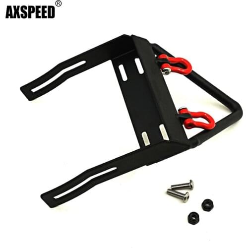 AXSPEED Metal Steel Front Bumper with Winch Mount Shackles For 1/10 Axial SCX10 RC Crawler Car Upgrade Parts