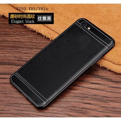 Vivo Y81 Case for Vivo Y81S case Leather Textured Soft TPU Silicone Back Cover Case For Vivo Y 81 y81 S y81S
