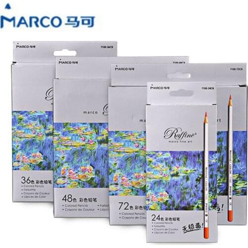 Marco Raffine Fine Art Colored Pencils Drawing Artist Sketches Mitsubishi Oil Base Non-toxic Pencil Set School Supplies