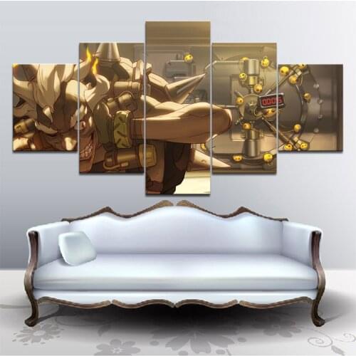 Home Decor 5 Piece HD Overwatch Game JunkRat Posters Painting For Living Room Decoration Pictures Wholesale Home Decor
