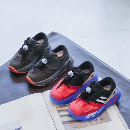 Childrens Breathable Sports Shoes Fall Fashion Non-slip Boys Shoes Mesh Casual Shoes Buckle Running Shoes