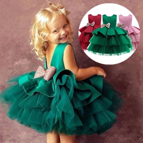 Girls 1 2 3 4 5 Year Princess Dress Toddler Baby Kids Sequin Wedding Birthday Tutu Prom Children Elegant Party Communion Formal