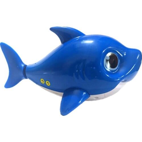Sing and swim electric fish Childrens bathing water toys Great blue and yellow Shark Can sing boat swimming fishing toys