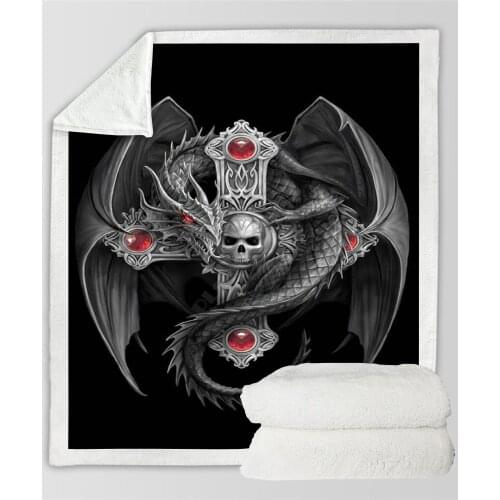 Plstar Cosmos Dragon Fleece Blanket 3D print Sherpa Blanket on Bed Home Textiles Dreamlike style-1