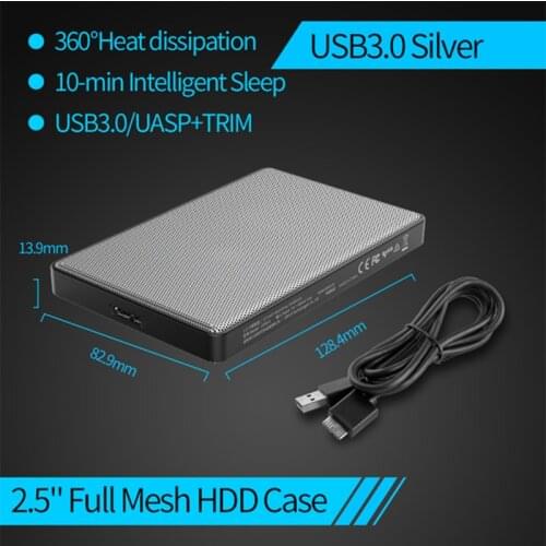 ORICO 2.5inch Full Mesh HDD Enclosure SATA to USB 3.1 Type C SSD Case 2TB 4TB Hard Disk Drive Box HDD Enclosure For Samsung