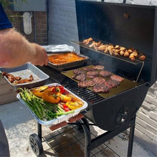 Bbq Grill Mat Grill Barbecue Mat Non Stick BBQ Grill Mat Heat Resistant Grill Sheet Perfect For Electric Oven Grill Barbecue