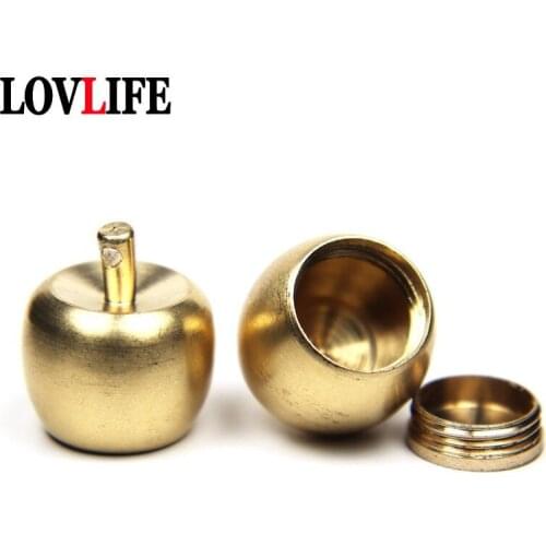 Brass Hollow Apple Shaped Keychain Pendant Jewelry Openable Car Key Ring Hanging DIY Keyring Charms Accessories Fashion Trinkets