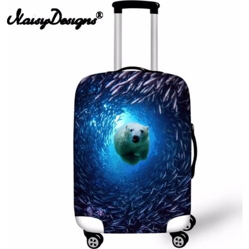 Noisydesigns Animal Picture Luggage Suitcase Elastic Fashion Protective Cover Dust-proof Trunk Suitcase Case Cover for S/M/L