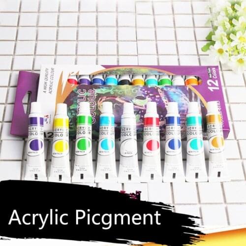 12 x 12ml Heavy Body Colors Rich Pigments Acrylic Paint Set for Painting Crafts Y51A