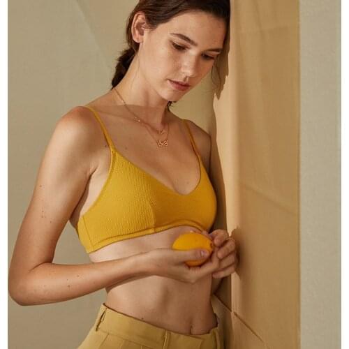 Plain-breasted silk underwear womens non-steel ring thin comfortable breathable triangle cup French bra bralette