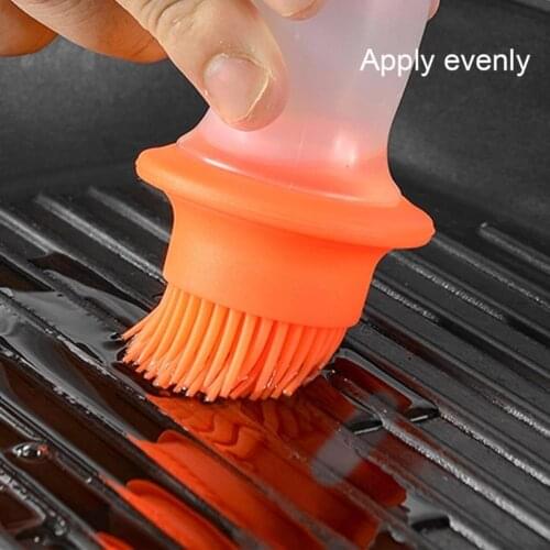 Portable Silicone Oil Brush With Protective Cover Heat Resistant Baking Tools Pastry Bbq Food Grade Silicone Barbecue Brush