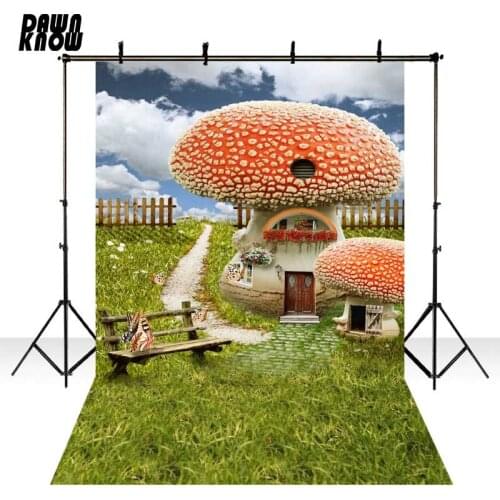 DAWNKNOW Alice in Wonderland Mushroom Forest Vinyl Cloth Photography Backdrops Polyester Backgrounds For Photo Studio S1913