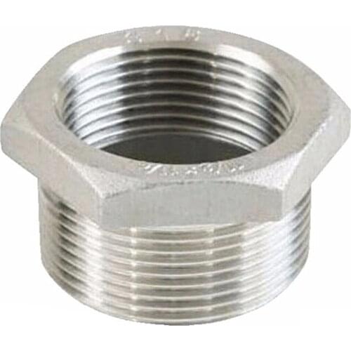 1/8" 1/4" 3/8" 1/2" 3/4" 1" 1-1/4" 1-1/2" BSP Male To Female 316 Stainless Steel Reducer Bushing Reducing Pipe Fitting Connector