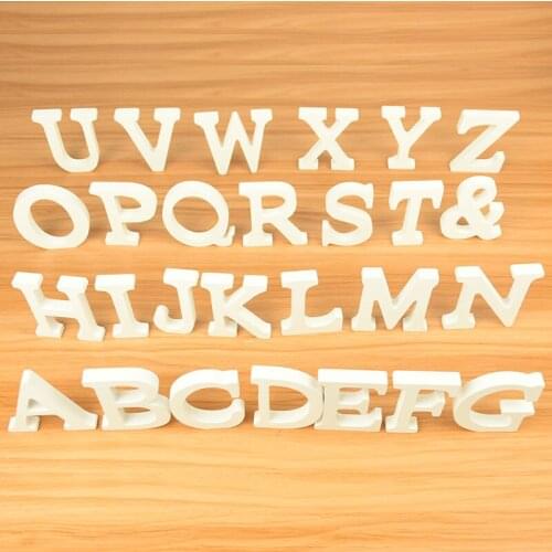 1pc Diy Wooden English Alphabet Letters Freestanding White Word Wedding Birthday Party Home Decorations Personalised Name Design
