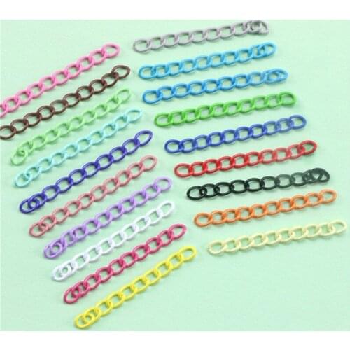Julie Wang 10PCS 5cm Extended Extension Chains Spray-painted Colorful Tail Chain Random Color Bracelet Jewelry Making Accessory