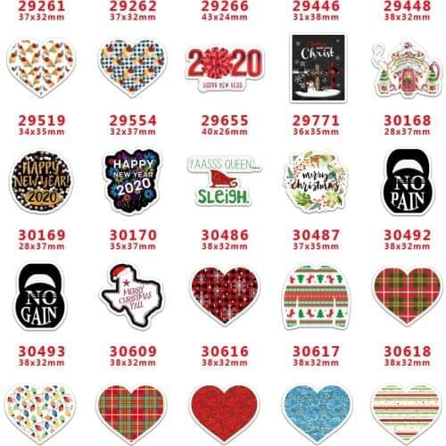 10 pcs Merry Christmas day Resin Flatback for Hair Bows Planar Resin Crafts Custom Resin for DIY Phone Decorations PR26261