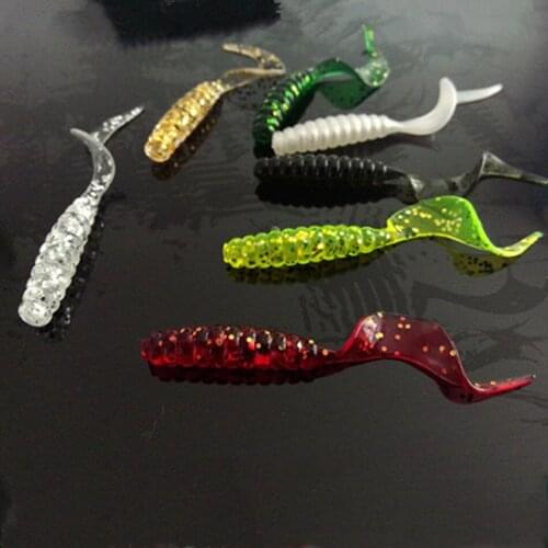 100pcs 5cm Trulinoya Soft Lure For Fishing Pesca Isca Artificial Protein Soft Bait Plastic Worm Grub Carp Fishing Lure