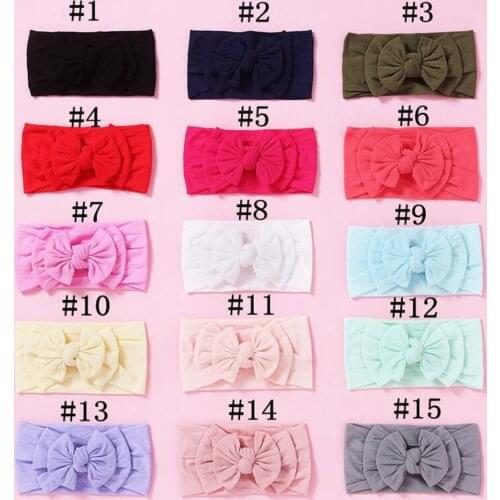 Kids Bow Knot Headband Solid Double Bow Headwraps Children Girls Hair Accessories Turban Hair band Cute Style Headwear bandeaux
