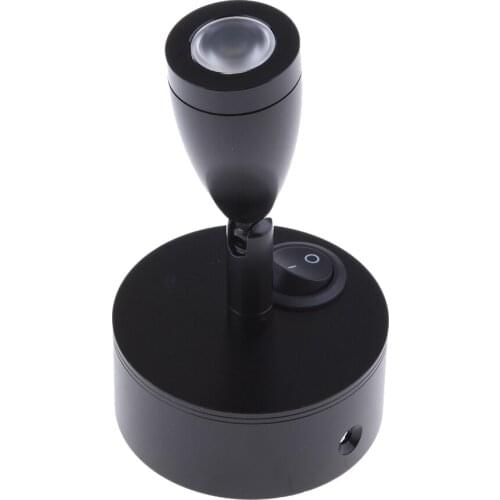 12V Rotatable Reading Lamp RV Boat LED Bedside Lamp Camper Trailer Motorhome Interior Lighting Spotlight Black