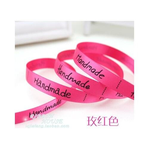 2meter/lot 3/8'' (10mm) Hot Pink Rose printed grosgrain ribbon colored romantic ribbon gift wrap ribbons 9colors are Available