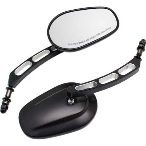 2Pcs / Pair Motorcycle Rearview Mirror Scooter E-Bike Rear View Mirrors Back Side Round Mirror 8mm Aluminum