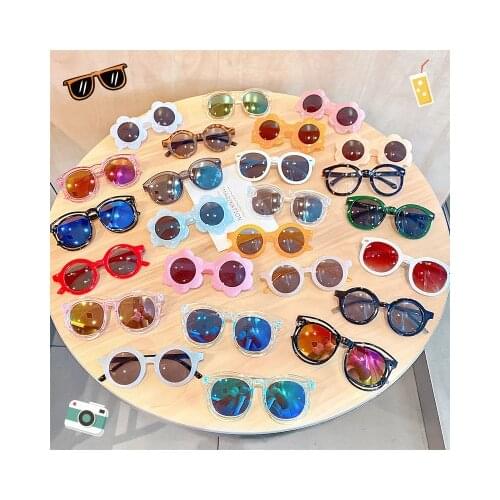 2021 New Children Goggles Outdoor Leopard Print Solid Sunglasses Sun Protection Cool Boy Round Lens Kids Summer Goggles Eyewear