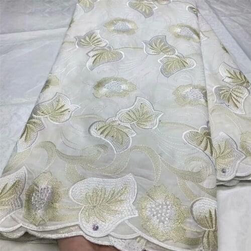 2021 African Cotton Swiss Voile Lace Fabric High Quality With Stones Swiss Voile Lace In Switzerland African Lace Fabric L22-27