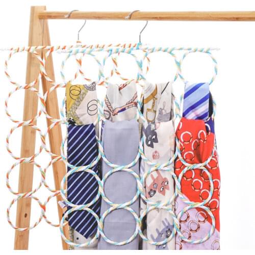 28 Ring Scarf Wraps Shawl Storage Hanger Scarf Rack Hanger Hanging Scarf Hijab Tie DA