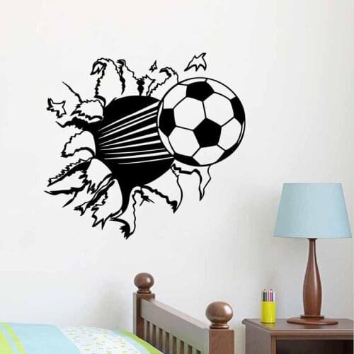 3d Wall Stickers Cartoon Soccer Ball Football Boy Wall Sticker for Kids Rooms Living Room Bedroom Art Home Decor Wall Decals