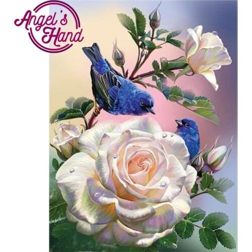 5d diy diamond painting cross stitch crystal spuare round rhinestone pictures diamond embroidery beadwork kits Rose and birds