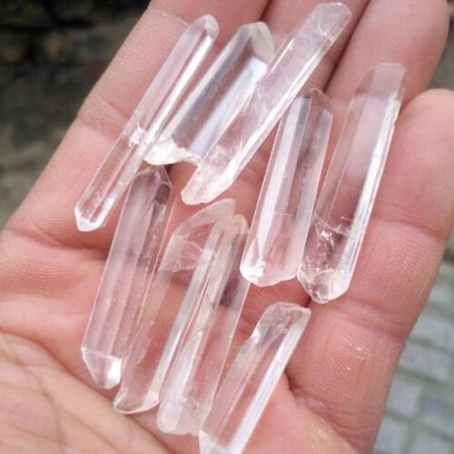 6 pcs Natural Quartz Crystal Healing Crystal Quartz Natural Transparent Column Decorative Tip DIY Process Of Any Size