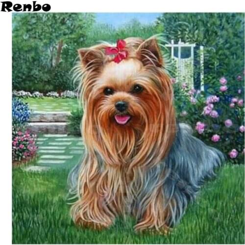 5D Diy Diamond Painting pet dog Yorkshire Terrier Cross Stitch mosaic Diamond embroidery Icon handicrafts home decor gifts A117