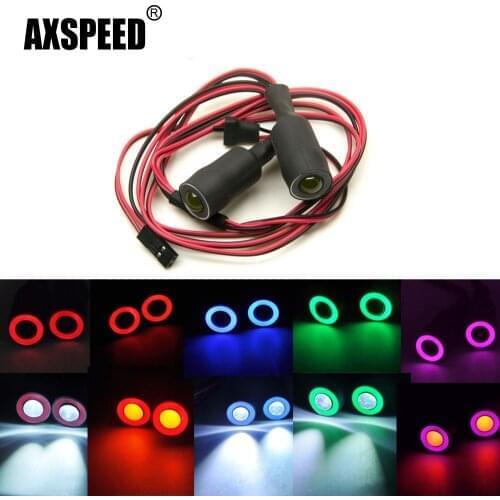 AXSPEED 10/13mm OD LED Light Angel & Demon Eyes LED 2 Leds Headlight Headlamps Bulb for 1/10 RC Model Car Truck Parts