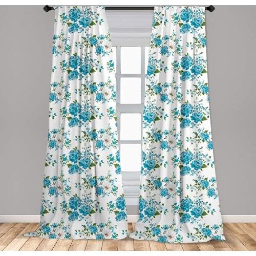 Floral Curtains Vintage Floral with Soft Pastel Colors Romantic Retro Boho Spring Window Curtains for Living Room Bedroom