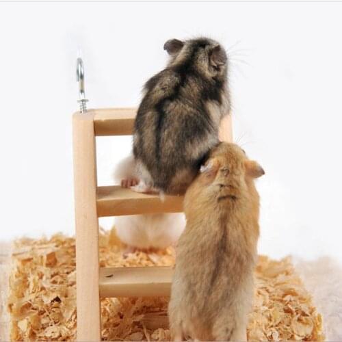 Wooden Hamster Ladder Pet Stair Toys Small Animals Climbing Ladder Budgie Hamster Rodent Cage Ladders Small Animals Pet Supplies