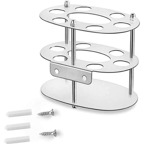 Toothbrush Holder, Stainless Steel Bathroom Toothbrush Holder - Multi-Functional 7 Slots Bathroom Sink Organizer Suitable Razor