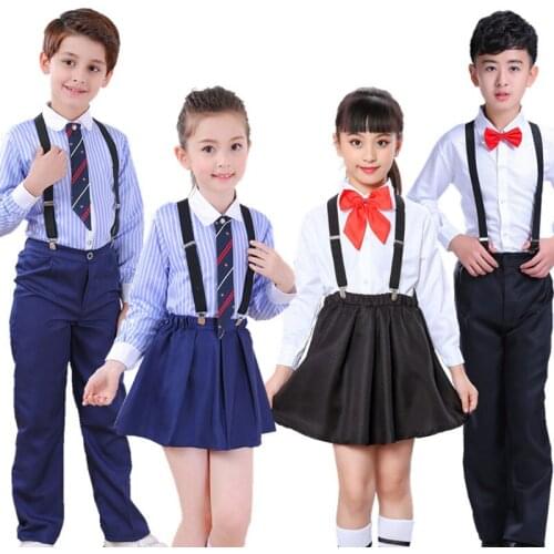 Childrens chorus costumes, primary and secondary school uniforms, kindergarten clothes, boys and girls, bib, reading costumes