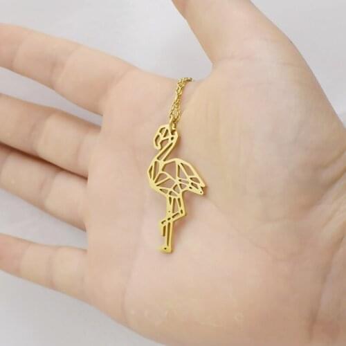 European And American Fashion New Flamingo Necklace Female Personality Temperament Stainless Steel Collarbone Chain