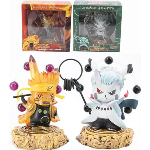 10cm Uzumaki Naruto Uchiha Madara Pikachu Action Figrue Statue Boxed Classic Model Dolls Childrens Toy Anime Figure Decoration