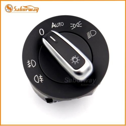 Saborway Chrome Headlight Switch ( AUTO ) For Tiguan Golf MK5 MK6 Passat B6 B7 CC Touran 5ND 941 431 B 5ND 941 431B 5ND941431B