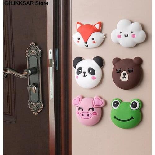 Creative Anti Collision Door Bumper Strip Handle Bumper Silicone Stopper Rubber Wall Protector Sticker Shockproof Round Silencer