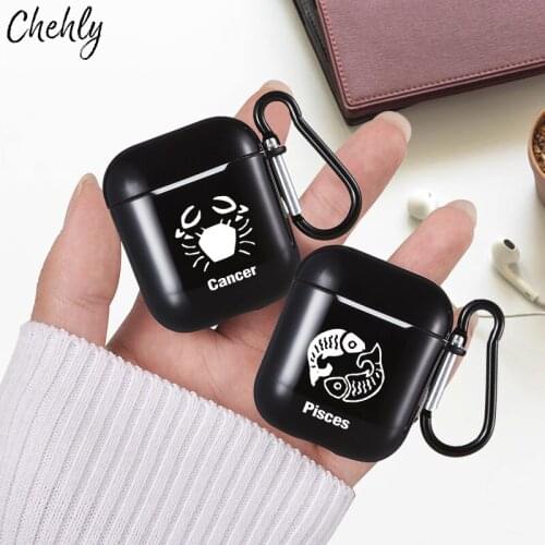 Twelve Constellation Soft Silicone Case for Apple Airpods 1 2 Shockproof Bluetooth Wireless Headphone Earphone Protection Cover