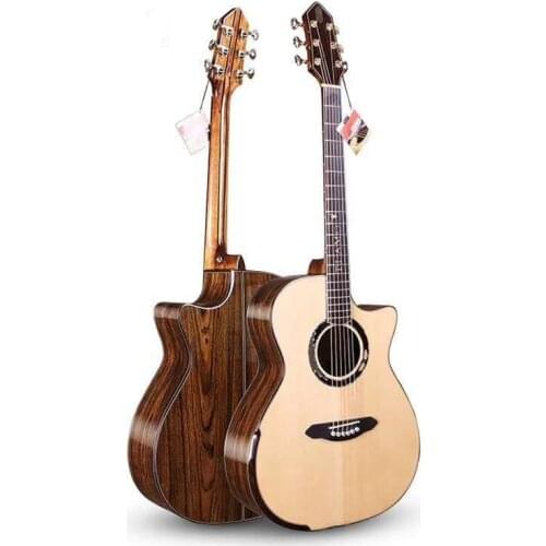 Professional Guitar,41" Acoustic guitar,with Solid SITKA SPRUCE Top/ Colorful butterfly wood Body,Hand guard design,T-A110CP