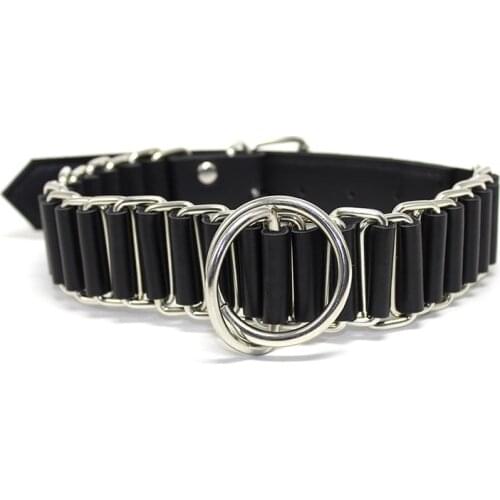 PINK Sexy Collar Ring PU Leather Slave Sex Toys for Women in Adult Games Bdsm Fetish Bondage Restraint Sex Products for Couples