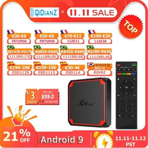 X96 MINI PLUS android smart tv box android 9 mlogic S905W4 quad core 2G 16gb 4k 3d X96 mini smart tv set top box media player