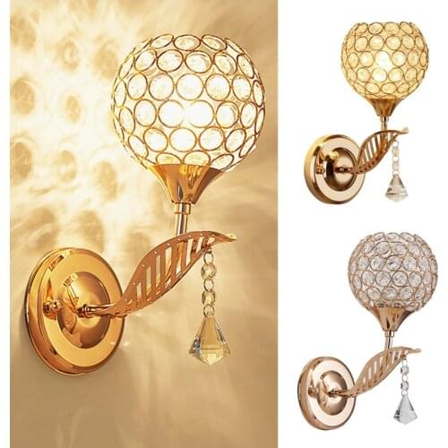 Modern Wall Lamp Bedside Crystal Wall Lights Corridor Lamp Home Living Bedroom Lighting(without Bulb)